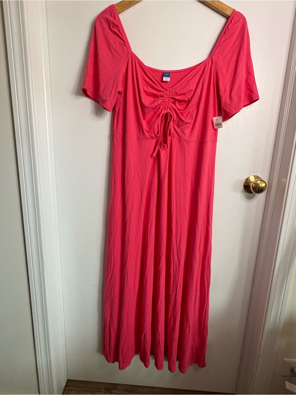 NWT Old Navy Sz XL Pink Peek-a-Boo Maxi Jersey Dress Coquette Minimalist Preppy